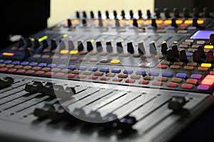 Audio mixer knobs during live TV telecast