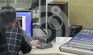 Audio mixer knobs during live TV telecast