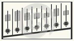 Audio Mixing Board with Faders and Control Knobs vector design Generative AI