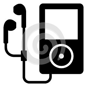 Audio music, electronic portable ipod Line Style vector icon which can easily modify or edit