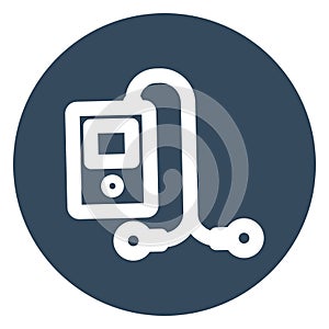 Audio music, ipod Bold Outline vector icon which can be easily modified do edit