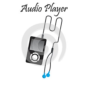 Audio or music player vector illustration