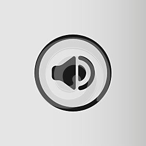 Audio and music speaker volume icon. Flat design. Vector illustration
