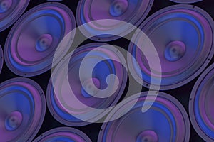 Audio Music Stereo Speakers Abstract Background. 3d Rendering