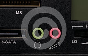 Audio output/input sockets