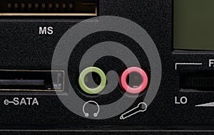 Audio output/input sockets