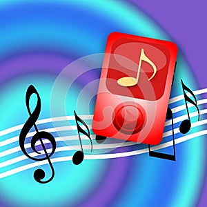 Audio player and musical notes
