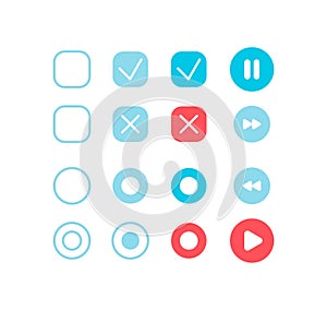 Audio player settings UI elements kit