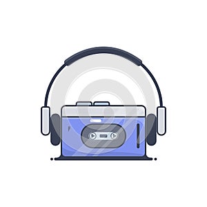 Illustration vector graphic of audio player classics