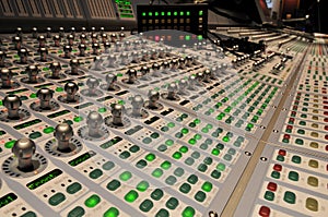 Audio post production mixing console