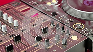 Audio production console, sound-recording studio