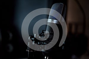 Audio recording vocal studio voice microphone.