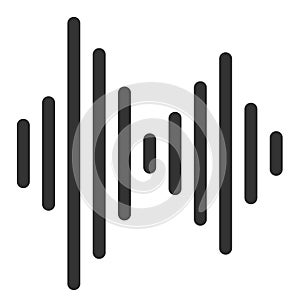 Flat Raster Audio Signal Icon photo