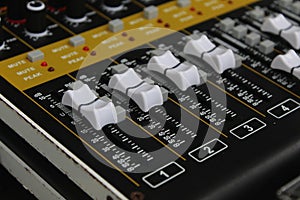 Audio sound mixer analog at the sound control room