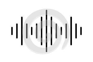 Audio or sound vector icon. Digital sound wave icon or sign. Equalizer music flat icon. Music radio sound wave