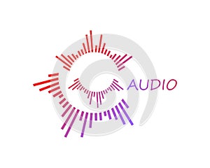 Audio sound wave logo template design vector