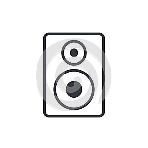 Audio speaker outline icon, modern minimal flat design style, line vector illustration