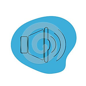 Audio speaker volume or music speaker volume on flat vector icon for apps and websites.