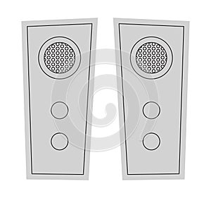 Audio speakers icon vector. Audio podcast, broadcast sign.. Music record studio, online recording