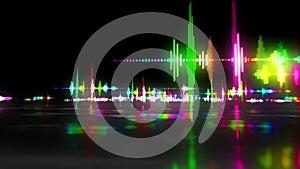 Audio spectrum music neon sign abstract loopable hyperspace animation