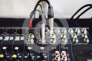 Audio studio sound mixing equalizer equipment board Sound recording reproduction and sound reinforcement systems