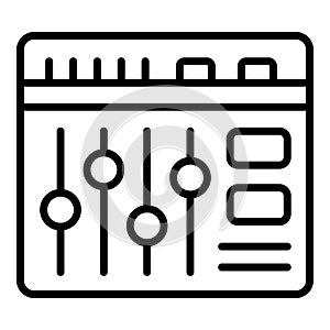 Audio synthesizer icon outline vector. Dj music