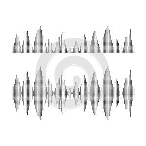 Audio technology, music sound waves vector icon