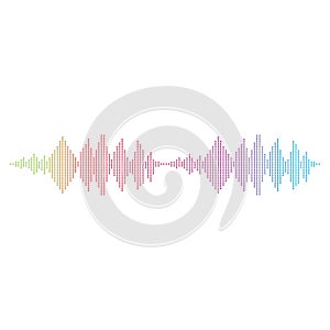 Audio technology, music sound waves vector icon