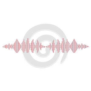 Audio technology, music sound waves vector icon