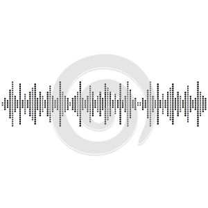 Audio technology, music sound waves vector icon