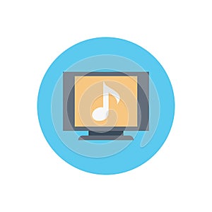 Audio vector flat color icon