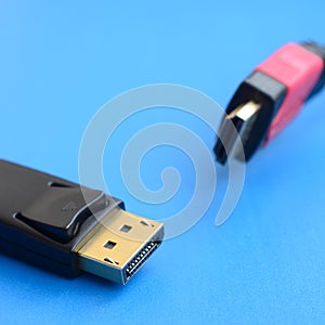 Audio video HDMI computer cable plug and 20-pin male DisplayPort