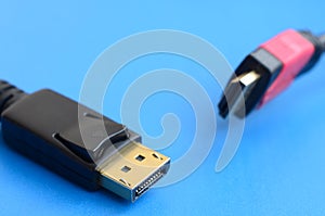 Audio video HDMI computer cable plug and 20-pin male DisplayPort