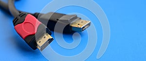 Audio video HDMI computer cable plug and 20-pin male DisplayPort