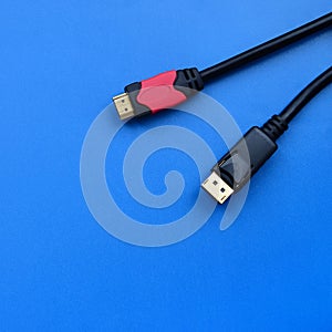 Audio video HDMI computer cable plug and 20-pin male DisplayPort