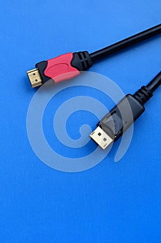 Audio video HDMI computer cable plug and 20-pin male DisplayPort