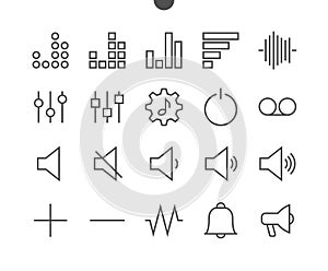 Audio Video Pixel Perfect Well-crafted Vector Thin Line Icons