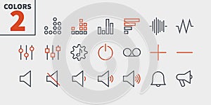 Audio Video Pixel Perfect Well-crafted Vector Thin Line Icons 48x48 Ready for 24x24 Grid for Web Graphics and Apps with