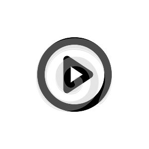 Audio and video play button, line web or mobile interface vector icon