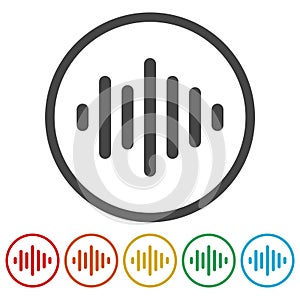 Audio wave icons set