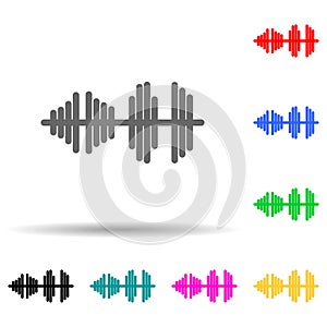 audio wave multi color style icon. Simple thin line, outline vector of web icons for ui and ux, website or mobile application