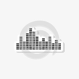 Audio wave sticker, simple icon