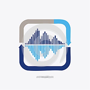 Audio Waveform Processing Cycle Icon