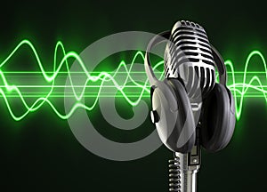 Audio Waves & Microphone photo