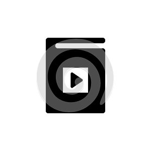 Audiobook, Electronic Digital Book, E-book Solid Flat Vector Icon Isolated on White Background