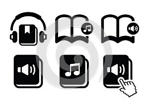 Audiobook icons set