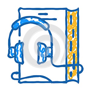 audiobook for self study icon doodle illustration