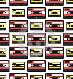 Audiocassette seamless pattern