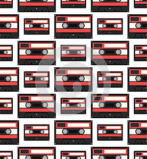 Audiocassette seamless pattern