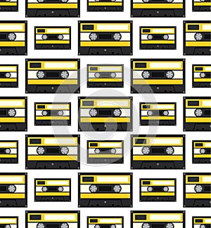 Audiocassette seamless pattern